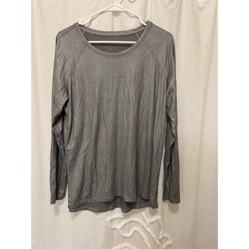 Lululemon Shimmering Silver Top.